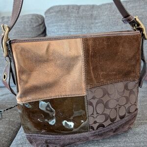 Coach Patchwork Brown Shoulder Bag